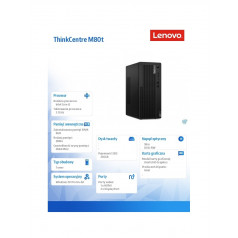 Lenovo Komputer ThinkCentre M80t Tower 11CS0000PB W10Pro i5-10500/8GB/256/INT/DVD/3YRS OS