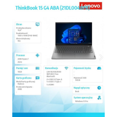 Lenovo Laptop ThinkBook 15 G4 21DL0048PB W11Pro 5825U/16GB/512GB/INT/15.6 FHD/Mineral Grey