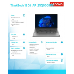 Notebook Lenovo ThinkBook 15 G4 21DJ00D3PB W11Pro i5-1235U/16GB/512GB/INT/15.6 FHD/Mineral Grey/3YRS OS