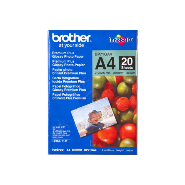 Błyszczący papier fotograficzny A4 Brother BP-71GA4 (BP71GA4)