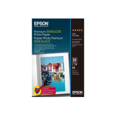 Papier Epson Premium Semi-Gloss Photo Paper - A4 - 20 Arkuszy (C13S041332)